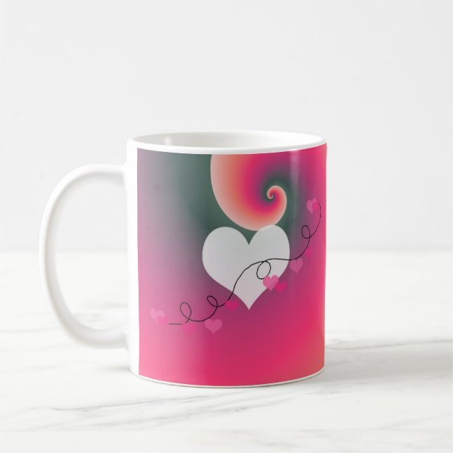 Mug Conception Romantique des Cordes du Cœur (Gauche)