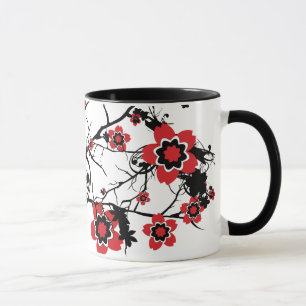 Mug Conception rouge de Sakura de fleurs de cerisier