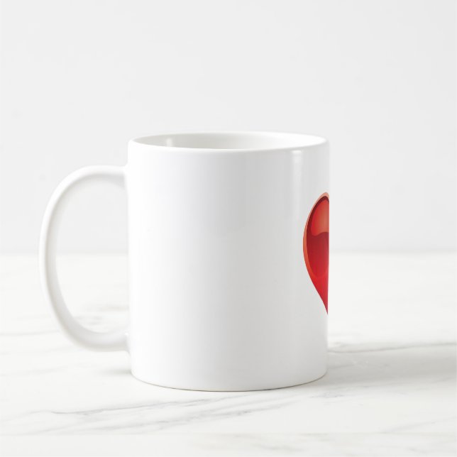 Mug Conception rouge simple 02 de coeur (Gauche)