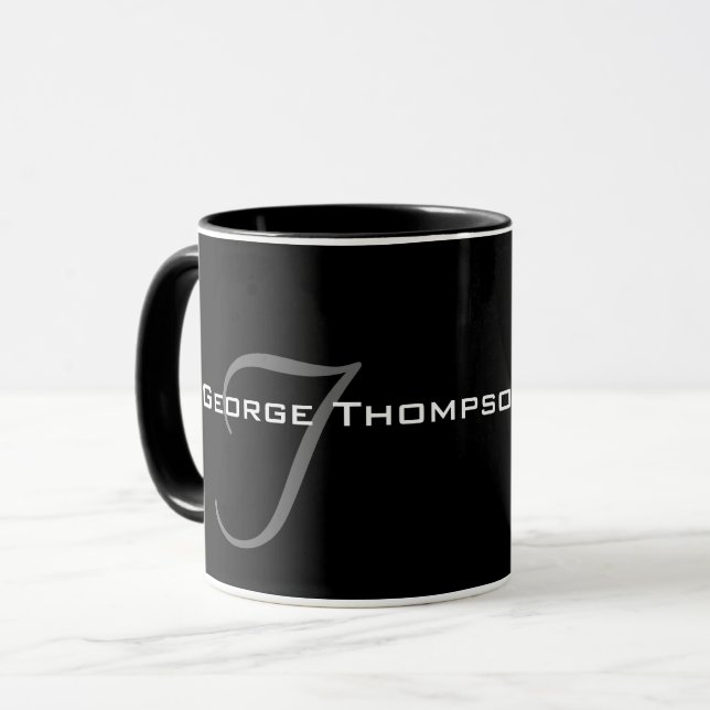 Mug Conception simple de monogramme (Devant gauche)