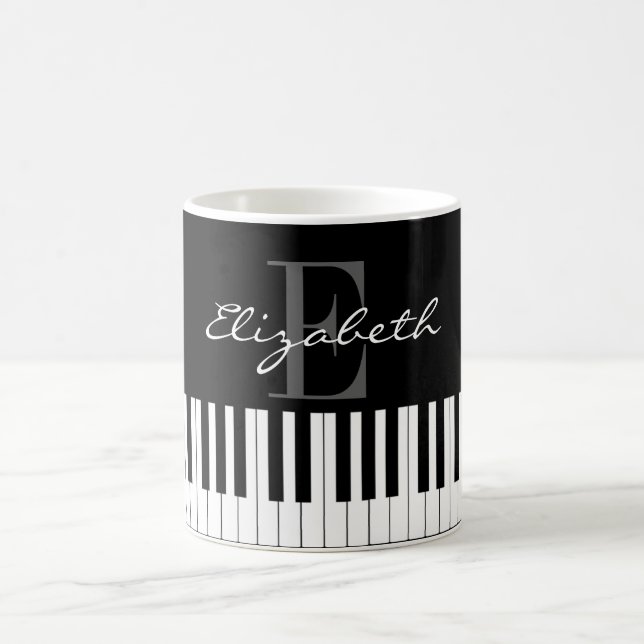 Mug Conception simple de monogramme de piano (Centre)