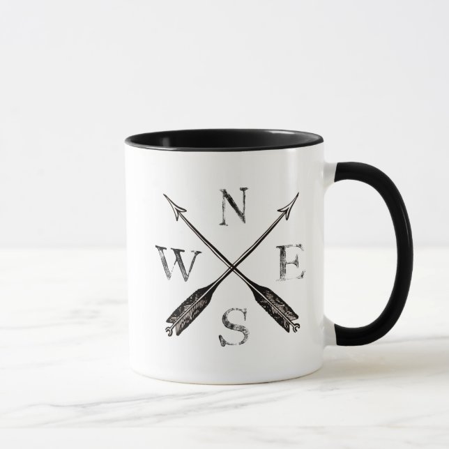Mug Conception simple et Vintage de compass (Droite)