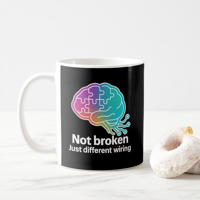 Mug Conception technologique de cerveau numérique (Avec donut)