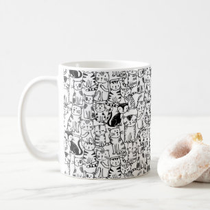 Mug Conception tirée par la main mignonne de chat en