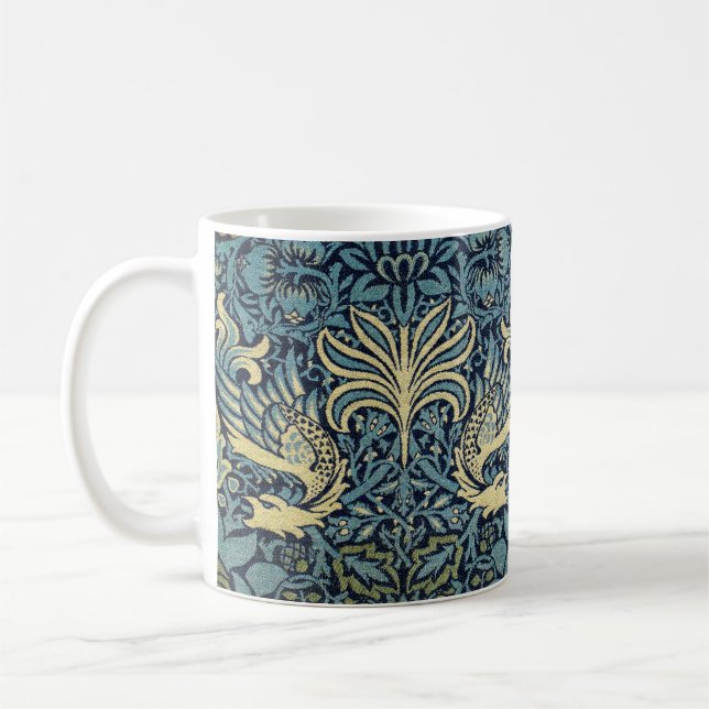Mug Conception tissée de paon et de dragon de William  (Gauche)