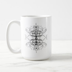 Mug Conception Tribale de l'Empire Noir et Blanc