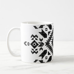 Mug Conception tribale : Noir Blanc Dessiné À La Main