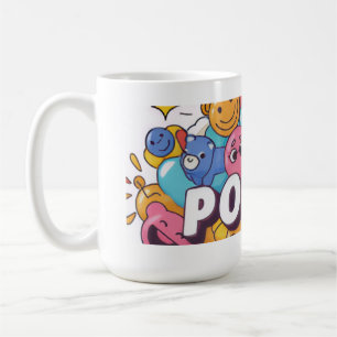 Mug Conception typographique vibrante Kawaii Doodle po