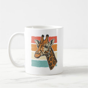 Mug Conception vectorielle de tête de girafe rétro vin