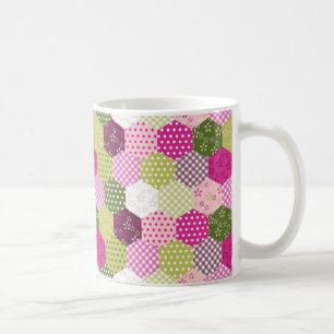 Mug Conception verte assez rose d'édredon de patchwork