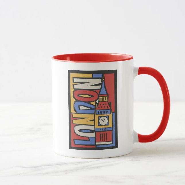 Mug Conception vibrante de Londres, Angleterre | (Droite)