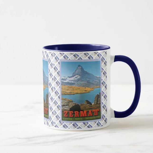 Mug Conception vintage de Suisse, Zermatt, Matterhorn (Droite)