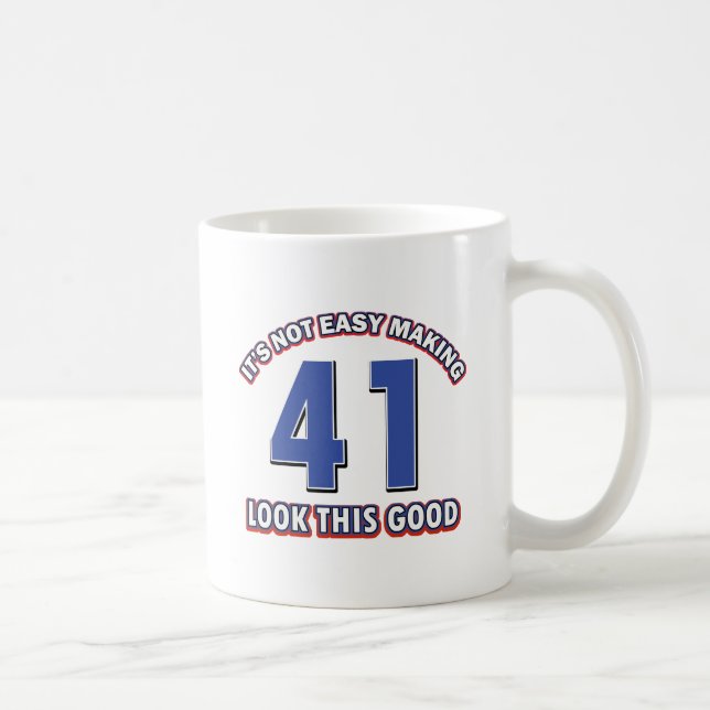 Mug conceptions d'anniversaire de 41 années (Droite)