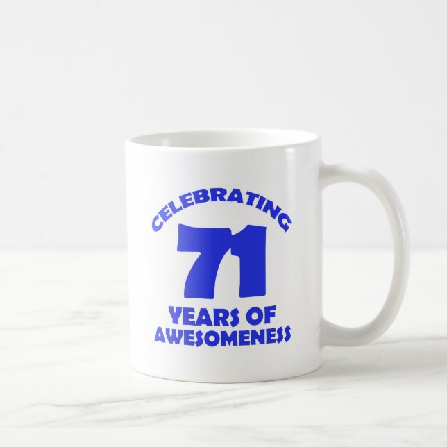 Mug conceptions d'anniversaire de 71 années (Droite)