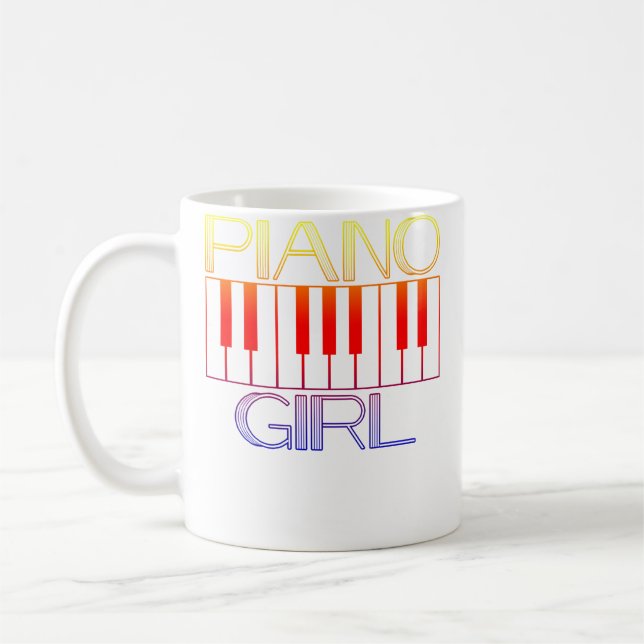 Mug Conceptions de fille de piano pour les joueurs de  (Gauche)