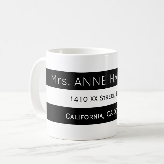 Mug Concevoir une bande noire et blanche (Devant gauche)