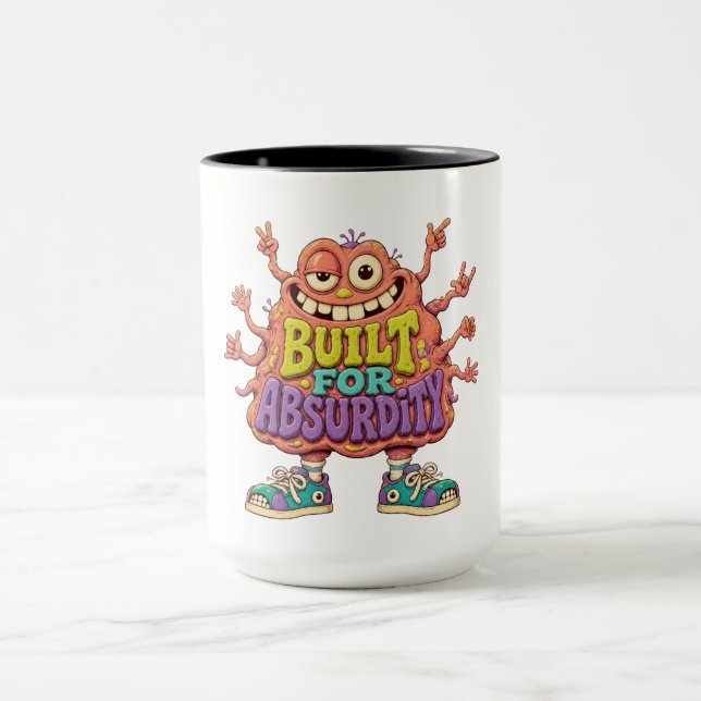 Mug Conçu pour l'Absurdité – Dessin Animé de Monstre D (Centre)
