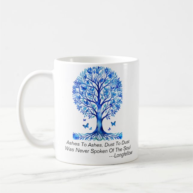 Mug Condoléances Cendres Aux Cendres Bleu Papillon Arb (Gauche)