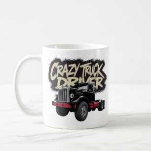 Mug "Conducteur de camion fou Conception de semi-camio