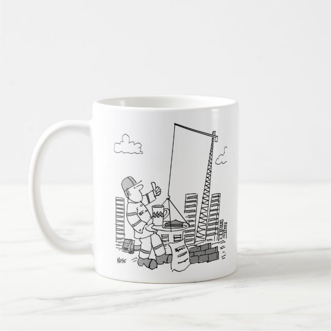 Mug Conducteur de grue à tour sur chantier de construc (Gauche)
