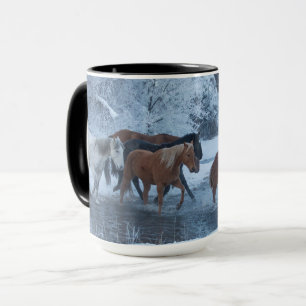 Mug Conduite de chevaux en hiver