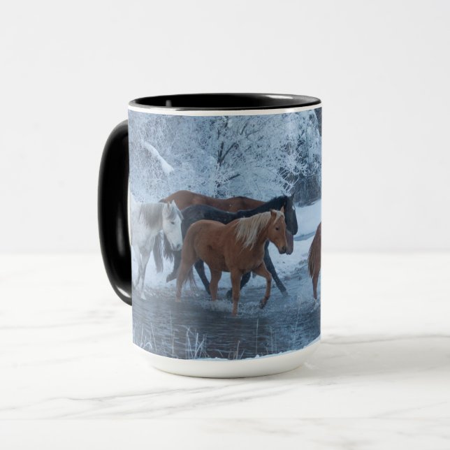 Mug Conduite de chevaux en hiver (Devant gauche)