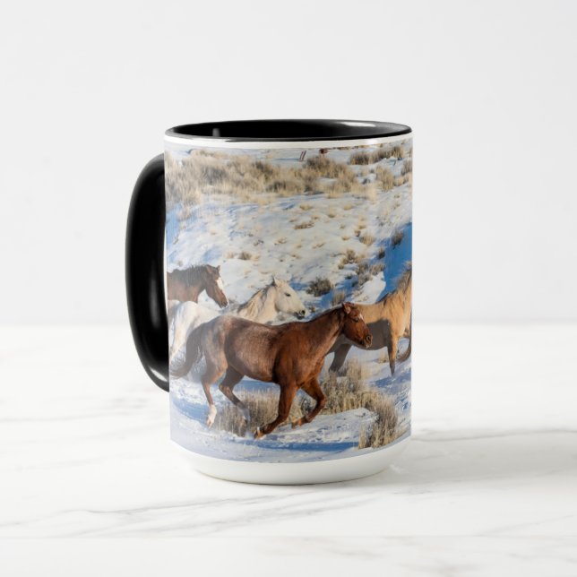 Mug Conduite de chevaux en hiver au Hideout Ranch (Devant gauche)