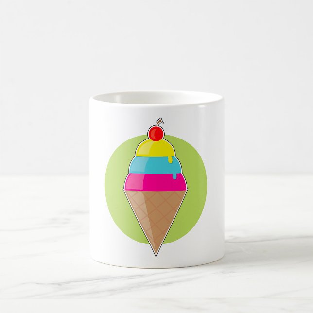 Mug Cône de glace coloré avec cerise (Créateur téléchargé)