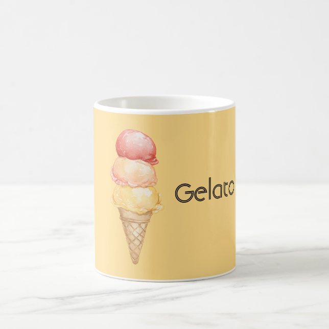 Mug Cône de glace italienne rouge jaune gelato (Centre)