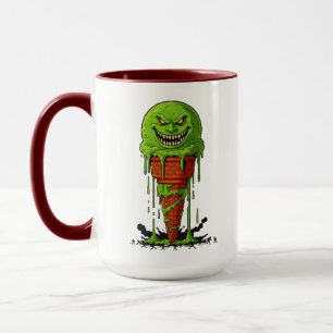 Mug Cône de glace vert monstre effrayant qui dégouline