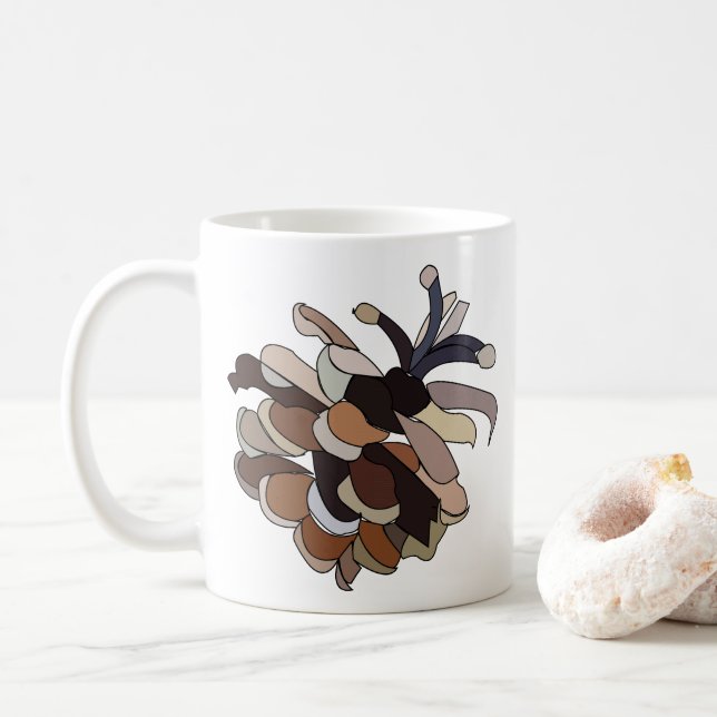 Mug Cône de pin moderne nature (Avec donut)