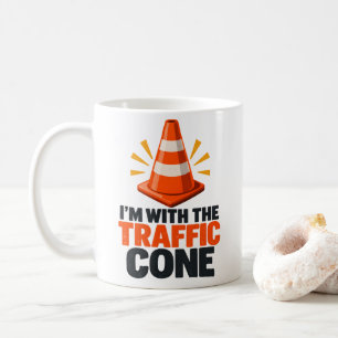 Mug Cône de signalisation Je suis avec l'humour de côn