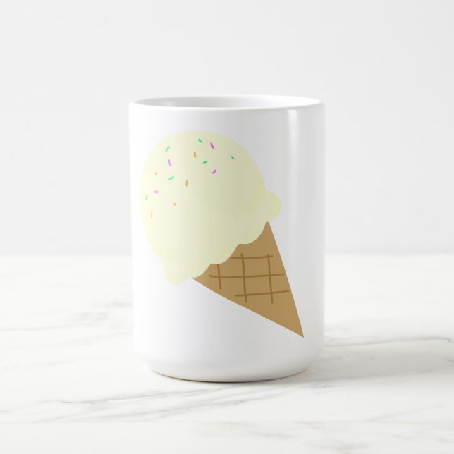 Mug Cône Gaufre avec une Boule de Glace à la Vanille (Centre)