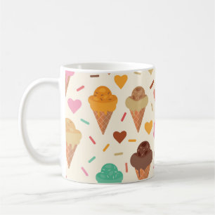 Mug Cônes de glace mignons avec des cœurs