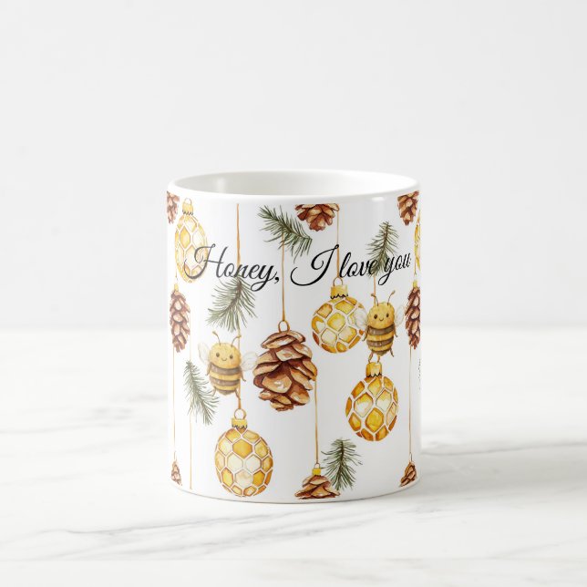 Mug Cônes de pin d'abeilles au miel doux (Centre)