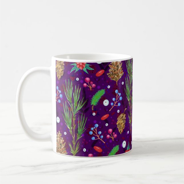 Mug Cones de pin de Noël : Festive sans mer (Gauche)