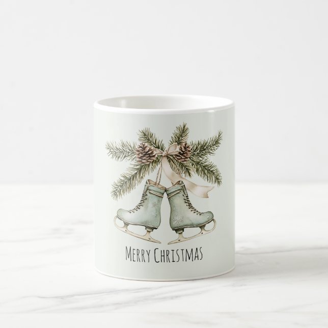 Mug Cônes de pin de Noël Patins à glace (Centre)