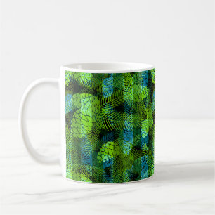 Mug Cônes de pin verts bleus de Noël en hiver sans cou