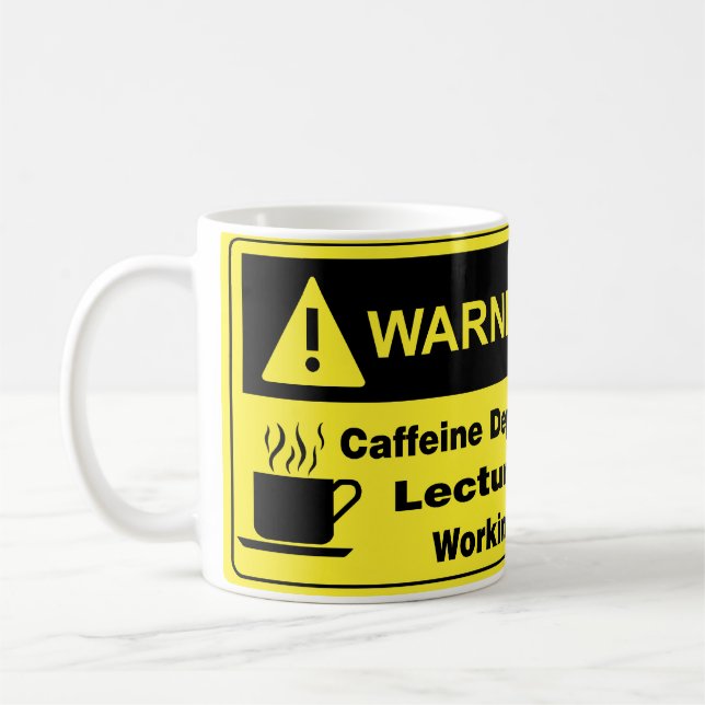 Mug Conférencier d'avertissement de caféine (Gauche)