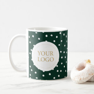 Mug Confetti de vacances vert Simple Logo d'entreprise
