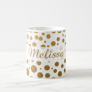 Mug Confetti Dots de Parties scintillant Gold élégan