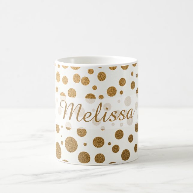 Mug Confetti Dots de Parties scintillant Gold élégant  (Centre)