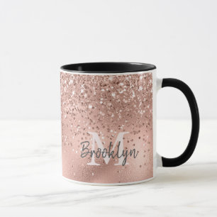 Mug Confetti Monogramme de Parties scintillant d'or Ro