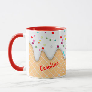 Mug Confetti Motif de plaisir de gaufre à cône