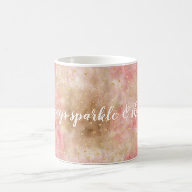 Mug Confettis Aquarelle Or Rose Bronze (Centre)