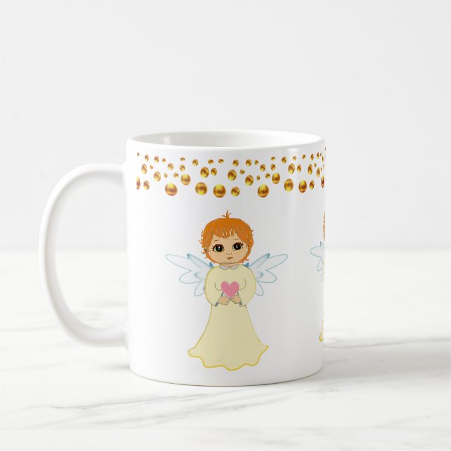 Mug Confettis d'ange et de points dorés (Gauche)