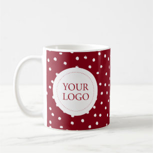 Mug Confettis de vacances rouges Logo d'entreprise min