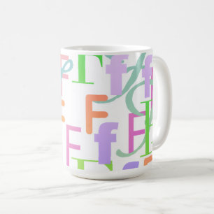 Mug Confettis en forme de lettre "F"