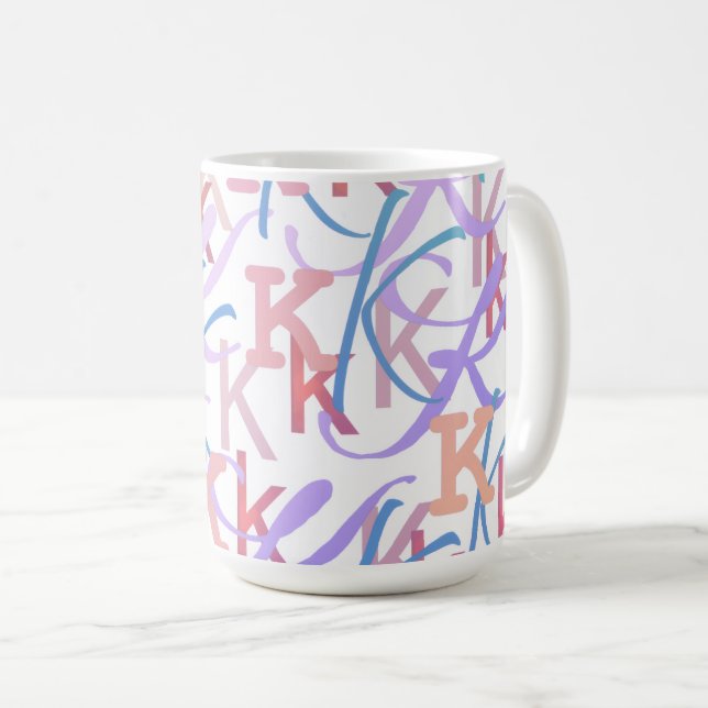 Mug Confettis en forme de lettre "K" (Devant droit)