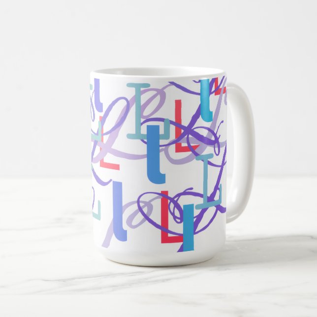 Mug Confettis en forme de lettre "L" (Devant droit)